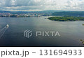 Drone View of Oslofjord Ferry with Oslo City Coastline and Islands in Summer Light 131694933