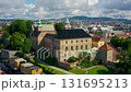 Orbit Drone Shot of Akershus Castle and Fortress in Oslo on Clear Summer Day 131695213