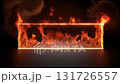Rectangular shape of glowing fire on a black background 131726557