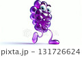Cute 3D grapes cartoon. Autumn fruit 131726624