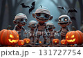 ハロウィンで遊ぶゾンビとコウモリ 131727754