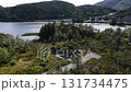 Aerial view of a traditional sod roof house in norway 131734475