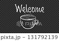 粉筆風格的“歡迎”動畫/咖啡杯和蒸汽（透明背景） 131792139