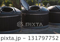Subterranean garbage containers, convenient and sustainable, clean city streets concept. 131797752