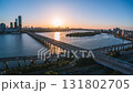 day to night 4k timelapse video of Nightscape of the Han River, Mapo Bridge and Bamseom Island in Seoul, Korea 131802705