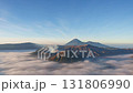 Timelapse stars to sunrise Bromo volcano with sea of mist, East Java, Indonesia  131806990