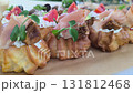 Elegant appetizers for catering events with a variety of entrees and side dishes, ready to serve 131812468