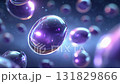 Flowing transparent bubbles floating and rising 131829866