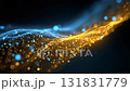 A sense of data technology with gold and blue particles flowing 131831779