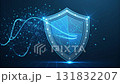 Cyber security shield glowing blue digital protection concept with futuristic technology background, secure network defense symbol, online safety, and data privacy for advanced cyber security digital 131832207