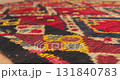 Close-up of ornament and patterns of Samarkand carpets, Uzbekistan. 131840783