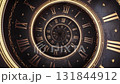 Vintage infinite spiral clock. Looping seamless 3d animation 131844912