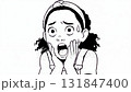 一個動漫風格的女人驚慌地尖叫著，滿頭大汗，雙手摀著臉頰。 [生成式人工智慧 131847400