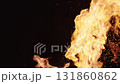 Slow motion closeup shot of explosive fire blast over black background 131860862