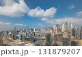 Panoramic skyline of Dubai with business bay and downtown district timelapse. 131879207