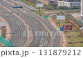 Aerial view of Al Khail road busy traffic near business bay district timelapse 131879212
