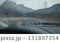 Mountain highway view from car in winter season 131897354