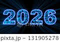 2026 glowing neon technology text. Computer generated 3d render 131905278