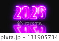 2026 glowing neon technology text. Computer generated 3d render 131905734