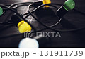 Colorful Garland Bulbs On A Table And Ready For Room Decoration 131911739