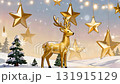 金色馴鹿與星雪的聖誕場景 131915129