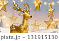 金色馴鹿與星雪的聖誕場景 131915130
