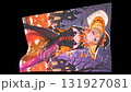 Halloween - Flag image of a girl dressed as a witch printed on it - Loopable material - Vertical material - Vertical video 131927081