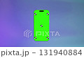 Floating Smartphone With Green Tracking Screen on Gradient Background 131940884