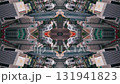 abstract technology background, mirrored fractal effect of modern skyscraper buildings and urban city environment, futuristic reflective design, creative tech vj loop 4k, immersive geometry 131941823