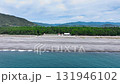 Enjugahama Beach seen from a drone | Aerial footage taken by descending from above the sea to the campsite facilities Enjugahama Beach seen from a drone | Aerial footage taken by descending from above the sea to the campsite facilities 131946102