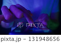 Person using smartphone to analyze stock chart or crypto  131948656