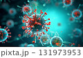 ウイルスのイメージ、赤と青のミクロの世界の動画 131973953