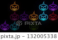 Colorful neon Halloween pumpkins abstract holiday motion background 132005338