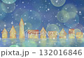 4K Snowy Night Cityscape, Watercolor Seamless Loop Animation, Perfect for Christmas 132016846