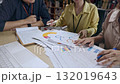Business people, hands-on work, and people with documents in the office for data analysis, company reports, or performance reviews. Financial analysts, teams, and documents for financial forecasting,  132019643