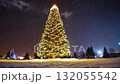 Christmas tree illuminations shining on a snowy night (silent) 132055542