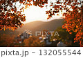 Autumn-colored mountain ranges and village scenery (silent) 132055544