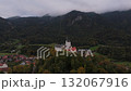 Overcast footage of Hohenaschau Castle near Kampenwand. Schloss Hohenaschau im Priental, Aschau im Chiemgau, Herbstwald, Nebel.  132067916