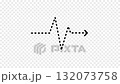 Dashed waveform line with arrow on transparent background, resembling ECG signal and symbolizing data flow or heartbeat rhythm. 4K video 132073758