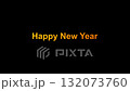 Orange neon glow text reading Happy New Year on black background, minimalist festive greeting for cards, banners, or motion graphics. 4K video 132073760
