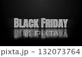 Futuristic Black Friday text with metallic glow and reflection on dark glossy floor, modern minimalist 3D typography design for sale or marketing visuals. 4K video 132073764