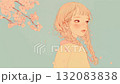 Girl with braids and cherry blossoms 132083838