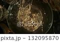 Super Slow Motion Shot of Pouring Champagne with Camera Motion Into Liquid at 1000fps. 132095870