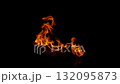 Super Slow Motion Shot of Fire Flames Isolated on Black Background at 1000fps. 132095873