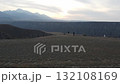 drone shot of sunset at dushanzi grand canyon in xinjiang, china 132108169