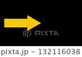 yellow arrow isolated on black background stop motion 132116038