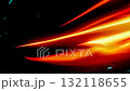 黒背景で輝くオレンジ色の剣閃アニメ素材 132118655
