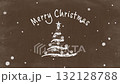 Chalk-style Christmas tree & fluffy falling snow "Merry Christmas" (brown background) Chalk-style Christmas tree & fluffy falling snow "Merry Christmas" (brown background) 132128788