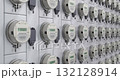 Camera moving along digital electric meters for an apartment complex - 3D animation seamlessly loopable 132128914