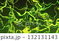 Luminous green lines ripple on a dark surface. An abstract, organic pattern emerges. 132131143